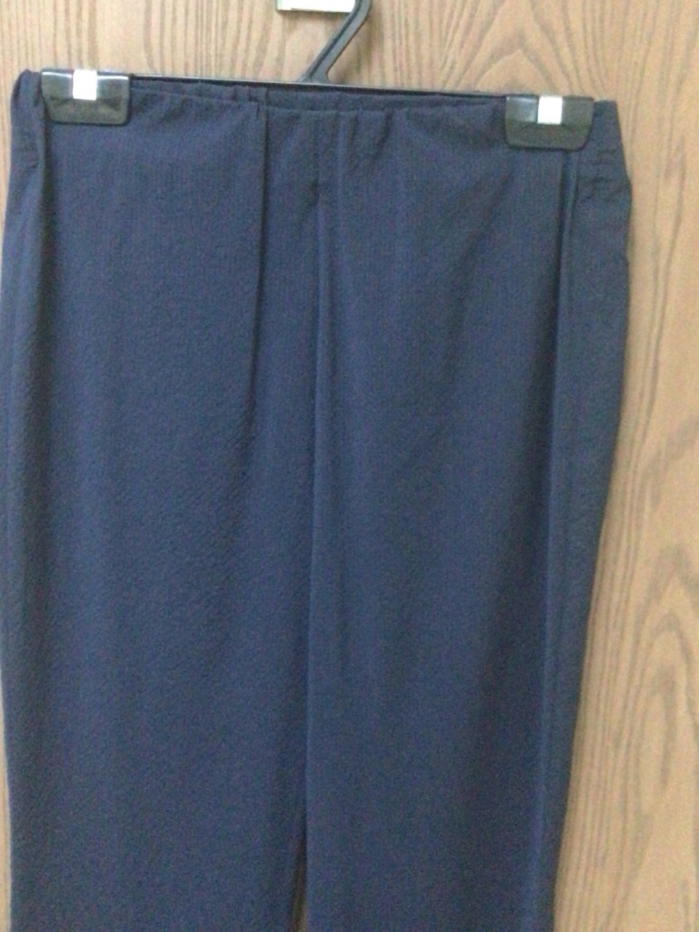ANN MASHBURN Navy Dress Pants wool blend, pull on, sz S